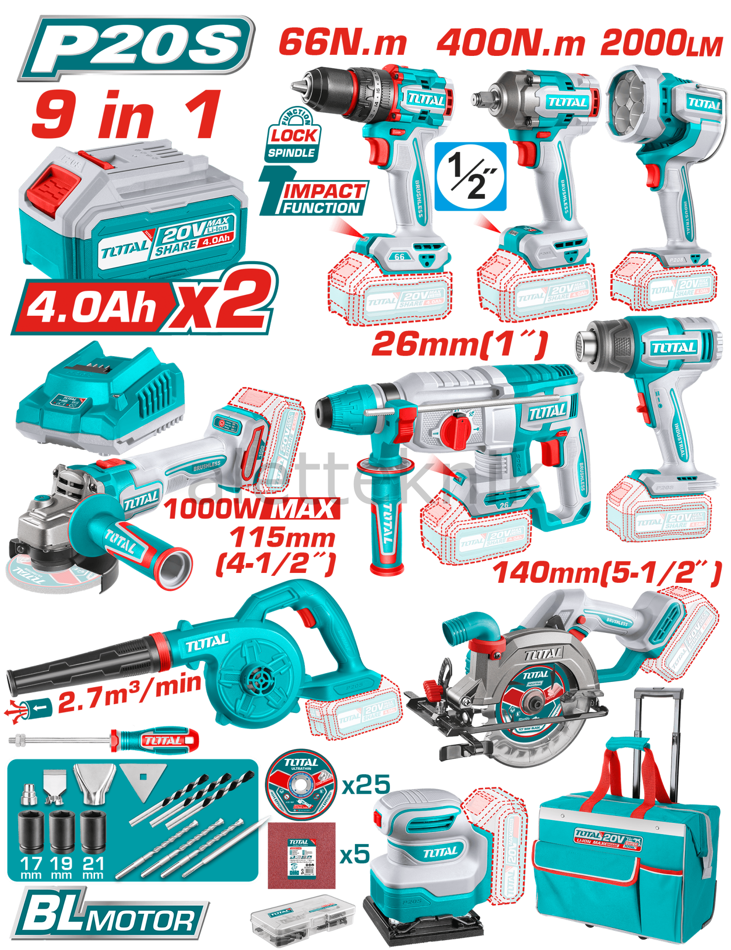 TOTAL TOSLI250381E 9'LU AVANTAJLI SET